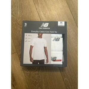 New Balance White Crew Neck Tee‎ Shirt 3 in Package New in Package Men's M